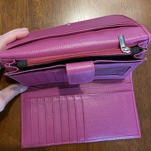 Convertible Backpack Fucsia with Tri Fold Leather Wallet Combo main image 9